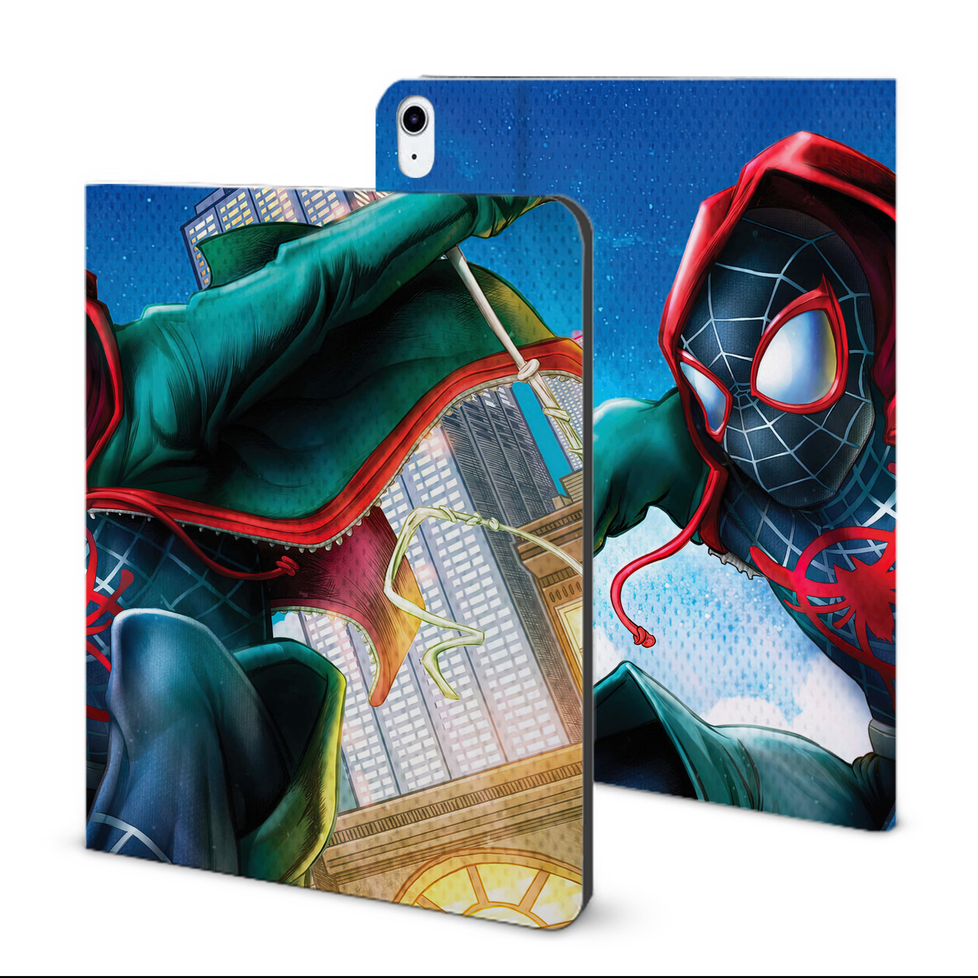 （画像用） Spider Man スパイダーマン IPad ケース ブック型 PUレザー TPU 耐衝撃 軽量 薄型 ペン収納なし 全面保護 IPad 各モデル対応